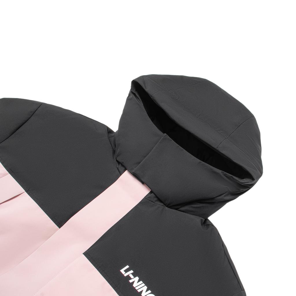 Li Ning Fitness Series Letter Logo Print Reflective Loose Versatile Cold Resistant Casual Short Winter Down Jacket Men Jacket AYMT321-3