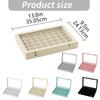 Soft-Lined Jewelry Storage Tray with 48 Sections, Adjustable Dividers, and Clear Cover for Dresser or Drawer Storage