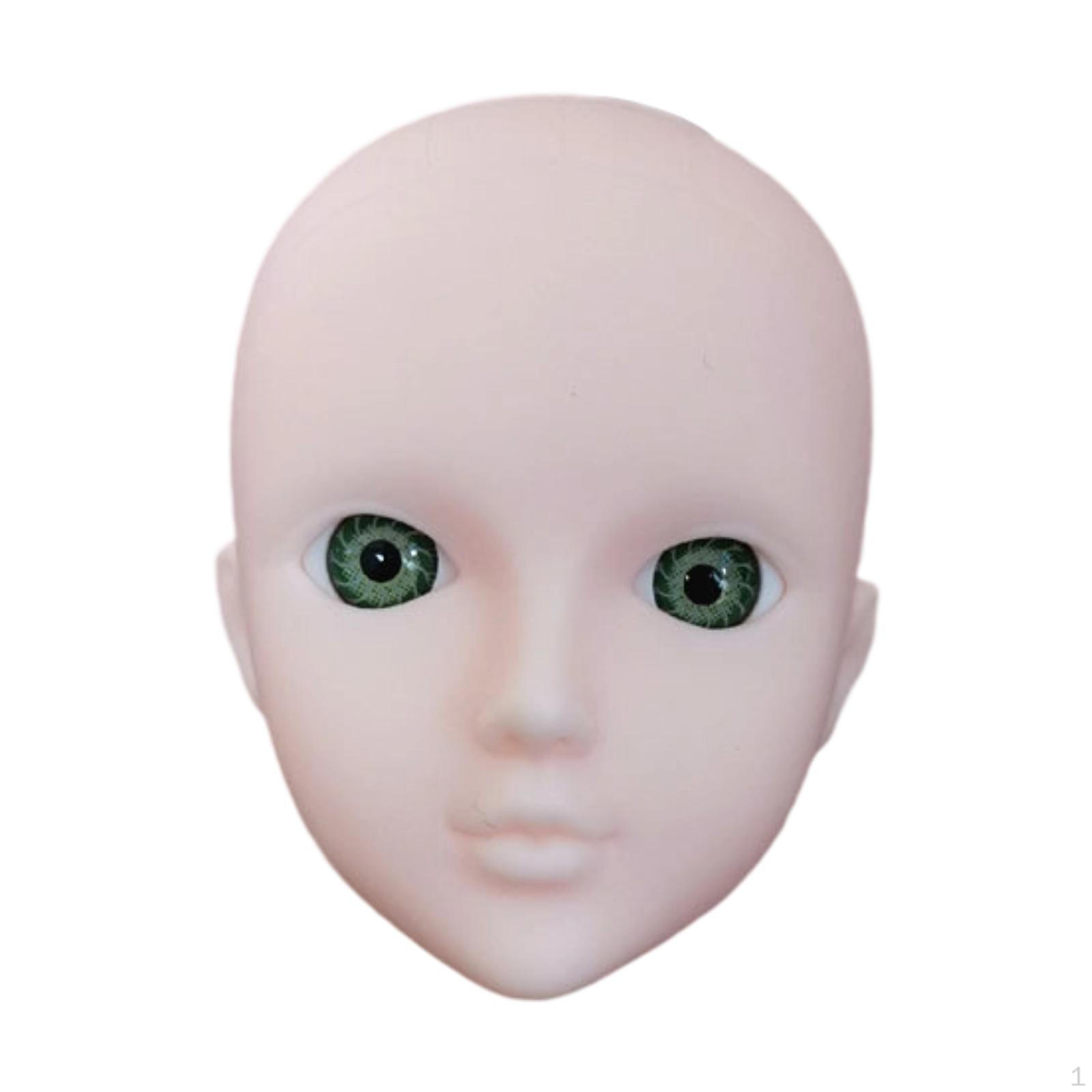 

1/6 Женская голова куклы 12 Фигурка 3D глаза Без волос DIY Макияж Тренировка green eyes