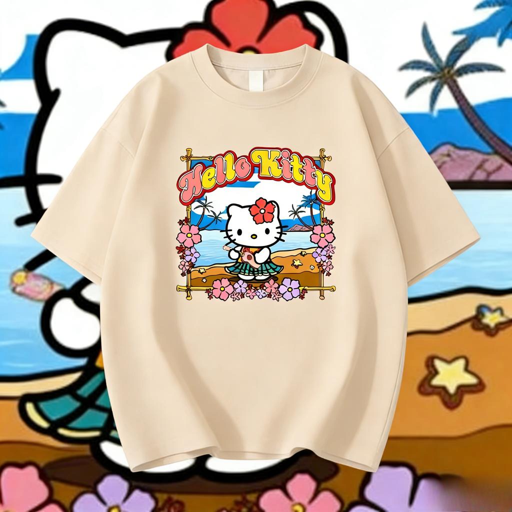2026 new Hello Kitty Tee soft cotton short sleeve crew neck cute print lightweight summer top for Women daily casual wear