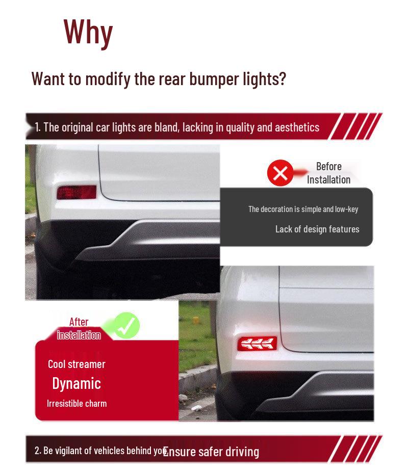 Sequential LED Turn Signal & Brake Light for 15-16 Honda CRV Rear Bumper Reflector Modification