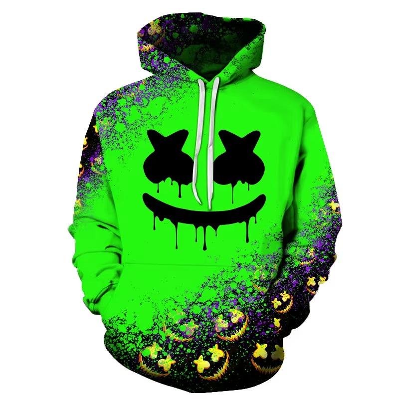 Funny Mens Halloween Smiling Face Hoodie 3d Print Men Hooded Sweatshirt Men's Clothing Men Oversized Sweatshirts Hoodie
