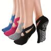4 Pairs Women's X-Cross Yoga Socks with Non-Slip Grips, Breathable All-Season Workout Socks for Pilates, Barre, Ballet & Fitness - Machine Washable