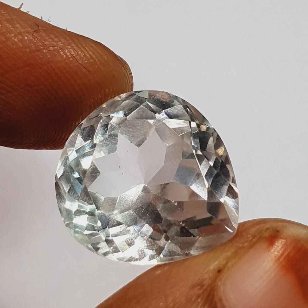 CERTIFIED 21 Ct Natural Ceylon White Sapphire Heart Shape Loose Gemstone Cut h9C33