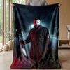 Soft Flannel Blanket Lightweight Cozy Bedroom Living Room CoverHalloween Michael Myers