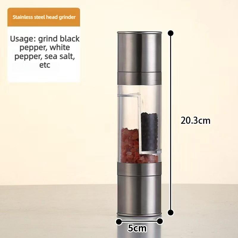 Adjustable Premium Salt And Pepper Grinder Double Head Pepper Mill Pepper Crusher Manual Mill Shakers with Ceramic Blades