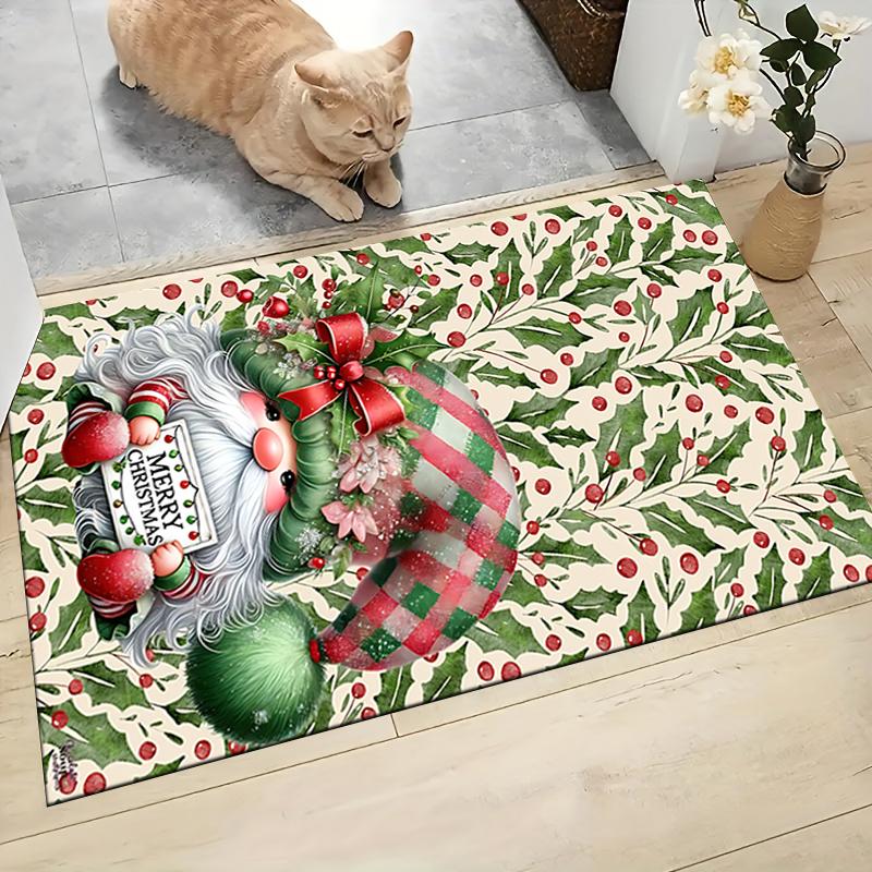 1Pc Christmas Gnome Parade Carpet Rug Soft Washable Antislip Home Living Room Sofa Mats Personalized Christmas Rug