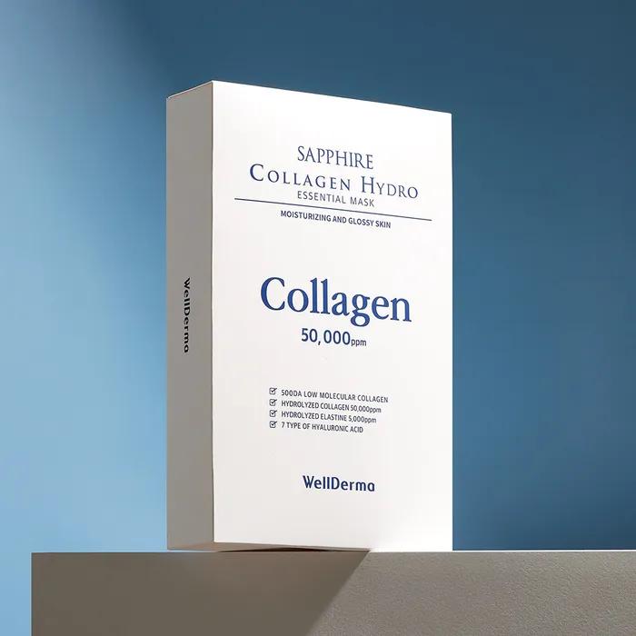 Moisture Collagen Pack_Wellderma Sapphire Collagen Hydro Essential Mask Pack 10 sheets