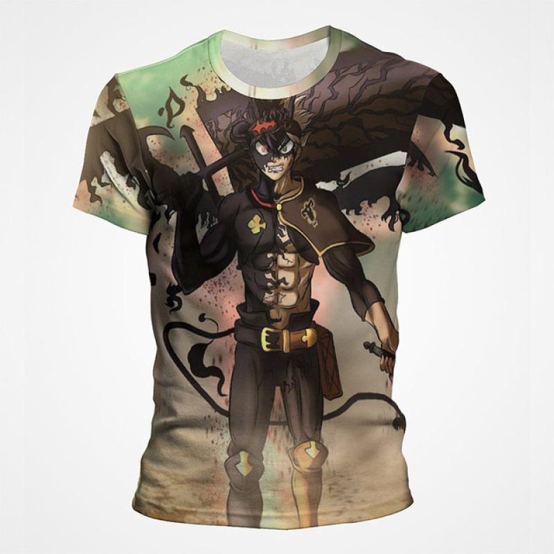 Black Clover Anime 3D Printed Unisex T Shirt Short Sleeve T Shirt For Men Cartoon Graphic Top Tees Otaku Summer Clothing
