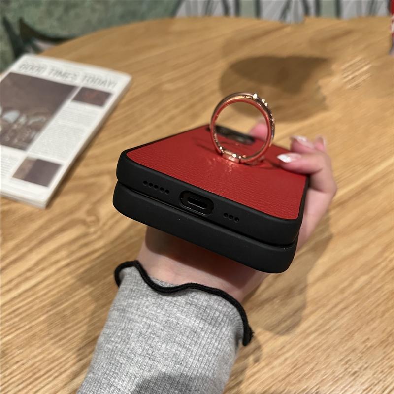 Kožené měkké silikonové pouzdro 360 Ring pro Samsung Galaxy A14 A53 A33 A23 S21 S22 S23 Ultra Plus Xiaomi Redmi Note 11 iPhone 15 14 13 12 11 Pro Max Cover