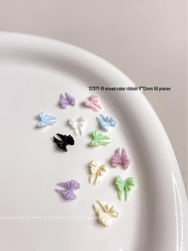 Japanese Macaron Ribbon Bow Resin 3D Nail Art Accessories