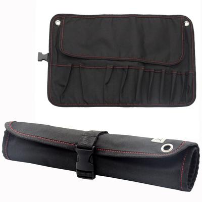 Yotenka Tool Roll Tool Roll Holds and Tool Long 600D Oxford Black Case, Pouch, Wrenches, Spanners, Pliers, Screwdrivers, Bag, Foldable, Belt, Fabric,