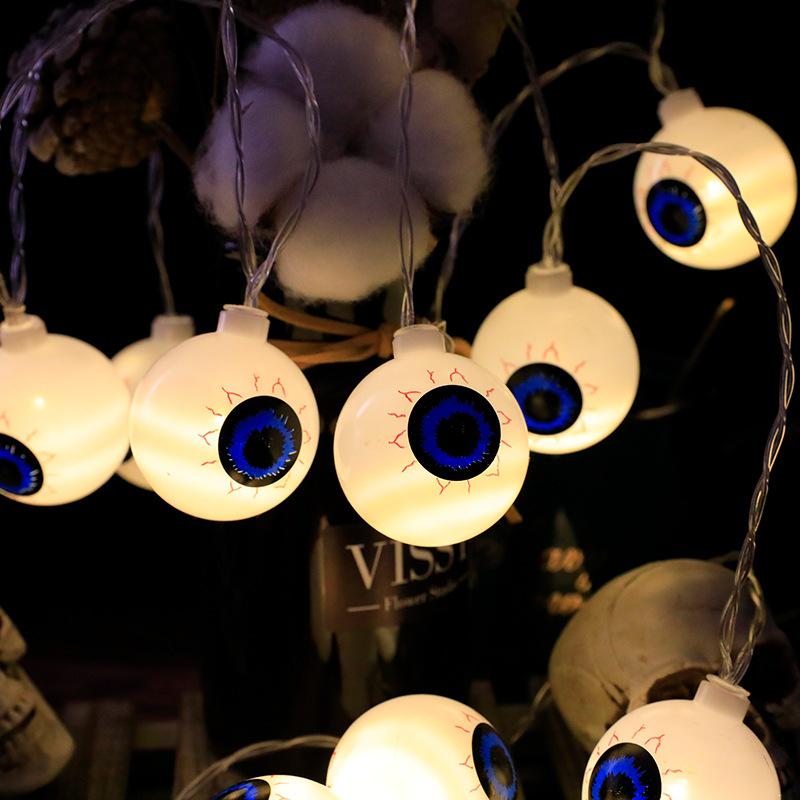 Halloween LED Ghost Eyeball String Lights, Battery & USB Operated, Perfect for Bar, Party, or Haunted House Decor