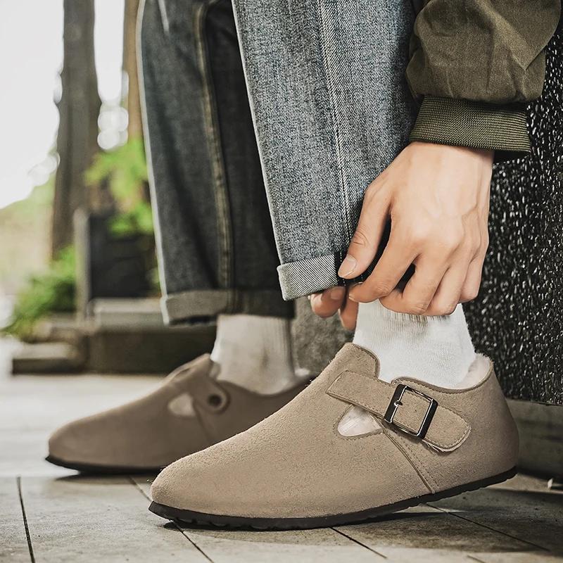 Herren Pelz Baumwollschuhe Outdoor Mode Lässige Warme Flauschige Hausschuhe Herren Winterhausschuhe Indoor Herren Plüsch Flache Pelzschuhe