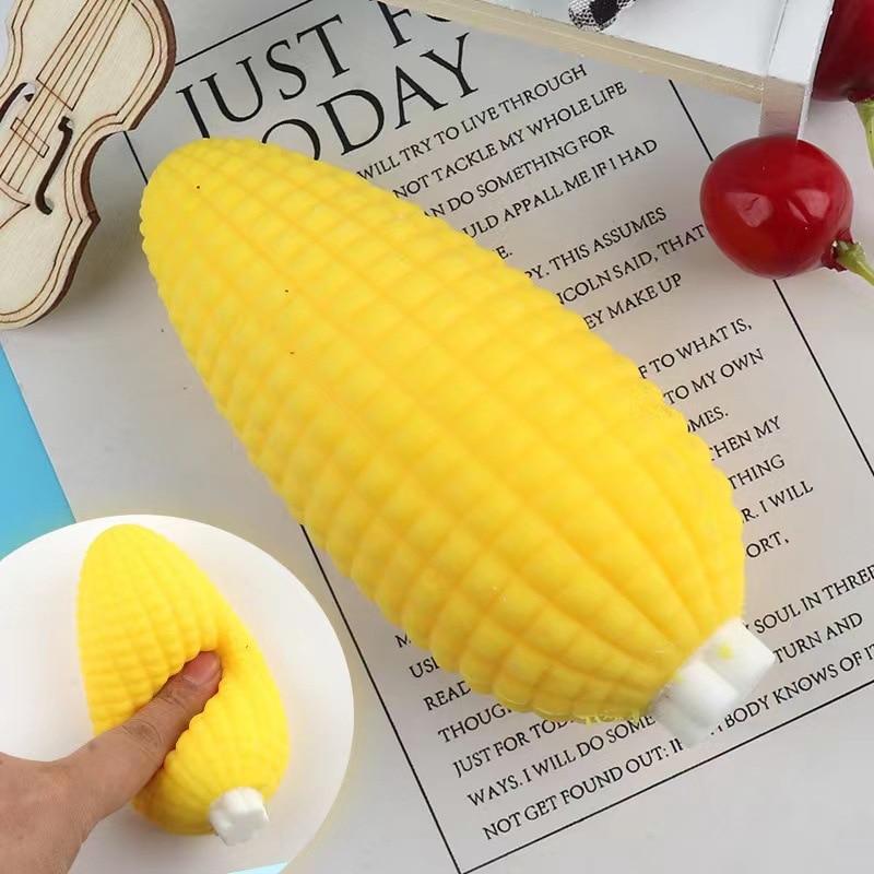 Stress Relief Peanut Burger Corn Toy Squeeze Silicone Elastic Anti-Fatigue Adult Kids Decompression Partner Office School Relax 3pcs