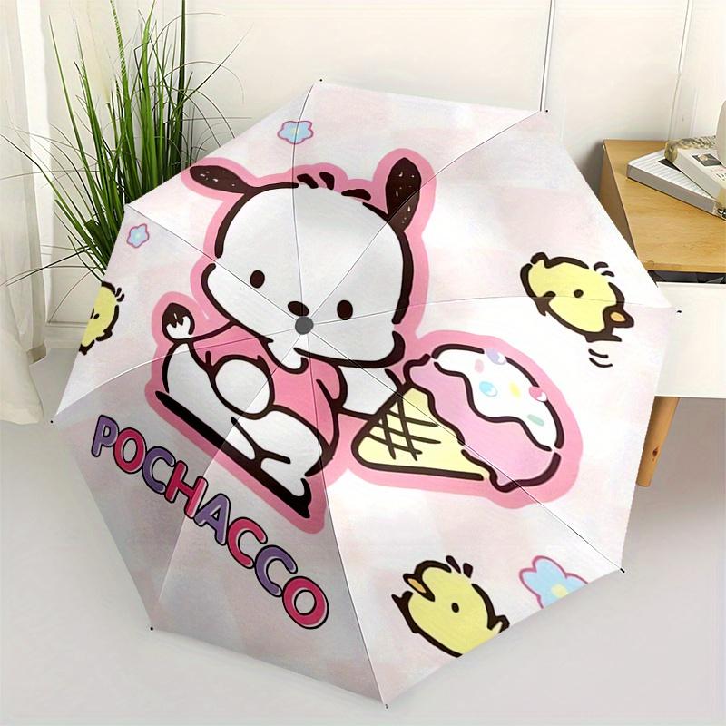 

Pochacco,IceCream Automatic Folding Umbrella Simple 8 Rib Design, Bright Cartoon Pattern, Durable Iron Frame, Suitable For Travel, Outdoor,