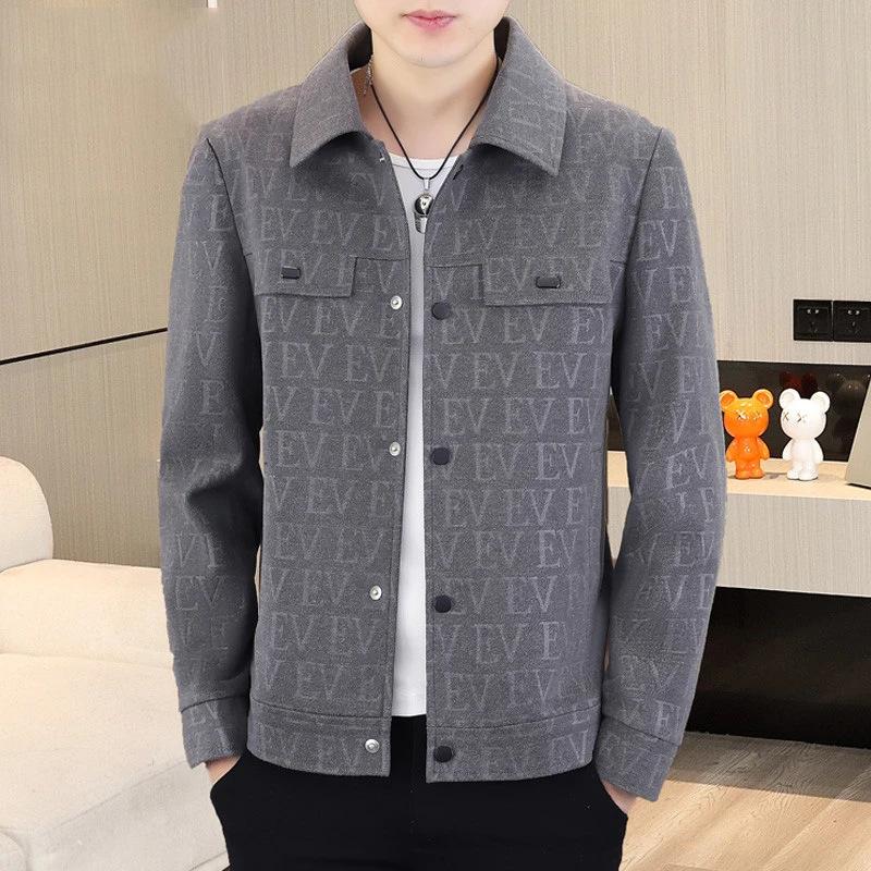 New men's thickened jacket lapel jacket casual short men's cotton clothes
