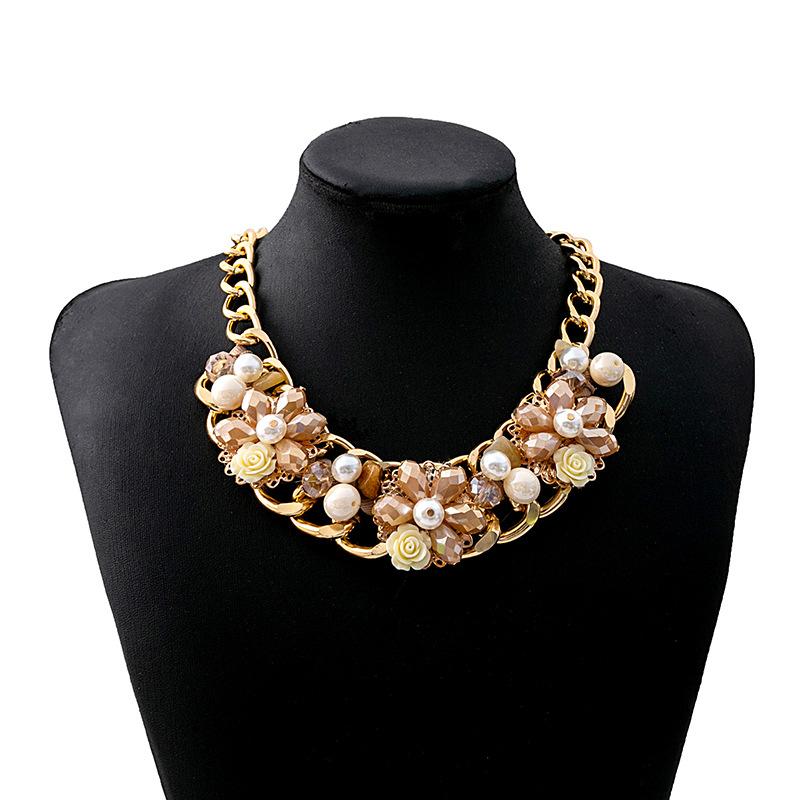 Flower Pearl Necklace, Light Luxury High-End Geometric Water Drop Collarbone Chain, Dinner Accessories, Accessories, Women