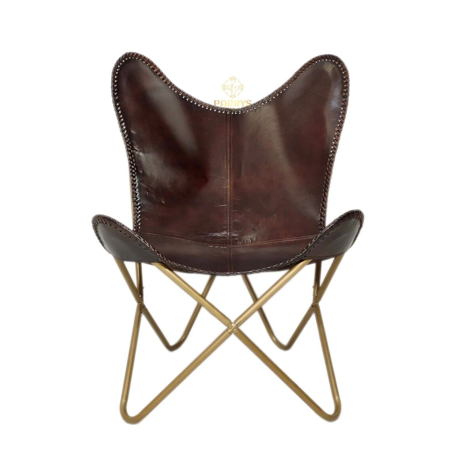 

Кресло Индийское кожаное кресло-бабочка Железная подставка Кожаное кресло для отдыха