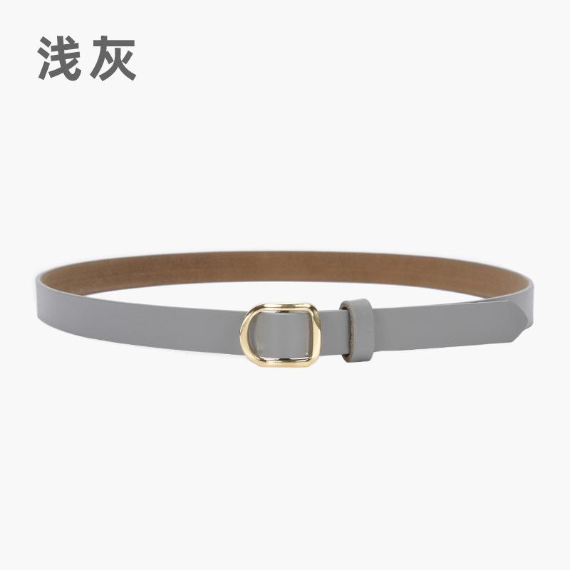 Ladies Belt Simple Cowhide Black Belt Student Decorated Jeans Business Casual Belt Genuine Leather