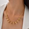 Punk Rivet Chain Necklace for Women,Hollow Water Drop Small Square Chain Choker Necklaces,Gold Plated Waterproof Jewelry Gift