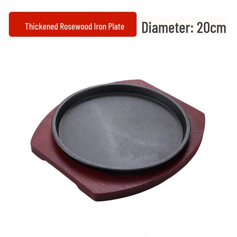 Commercial Cast Iron Round Griddle Pan for BBQ and Gas Grill - Rectangular Steak Plate