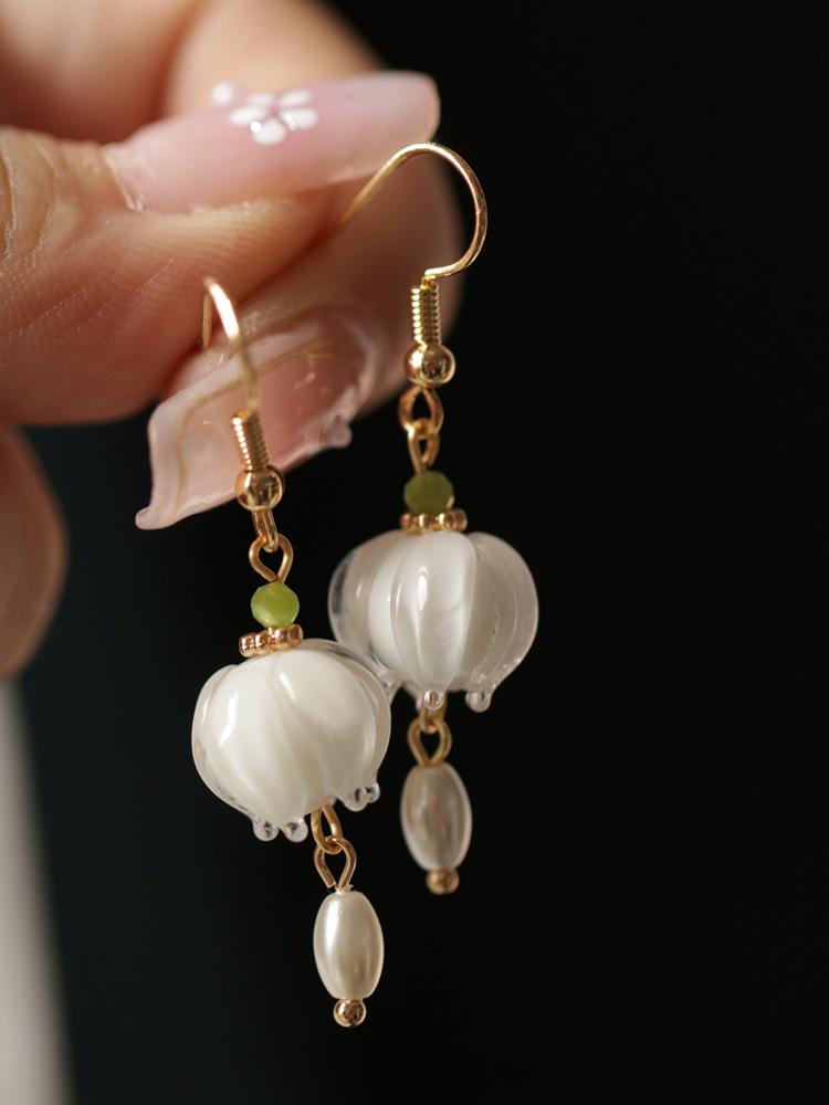 Lily of the Valley Hanfu Pendant Earrings - Ancient Style Cheongsam Accessories for Women