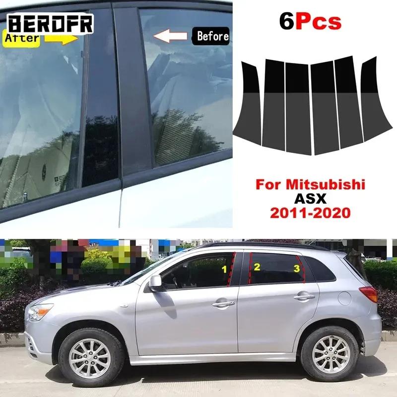 6PCS Car Window Door Column Polished BC Pillar Posts Fit For Mitsubishi ASX 2011- Window Trim Cover BC Column Sticker