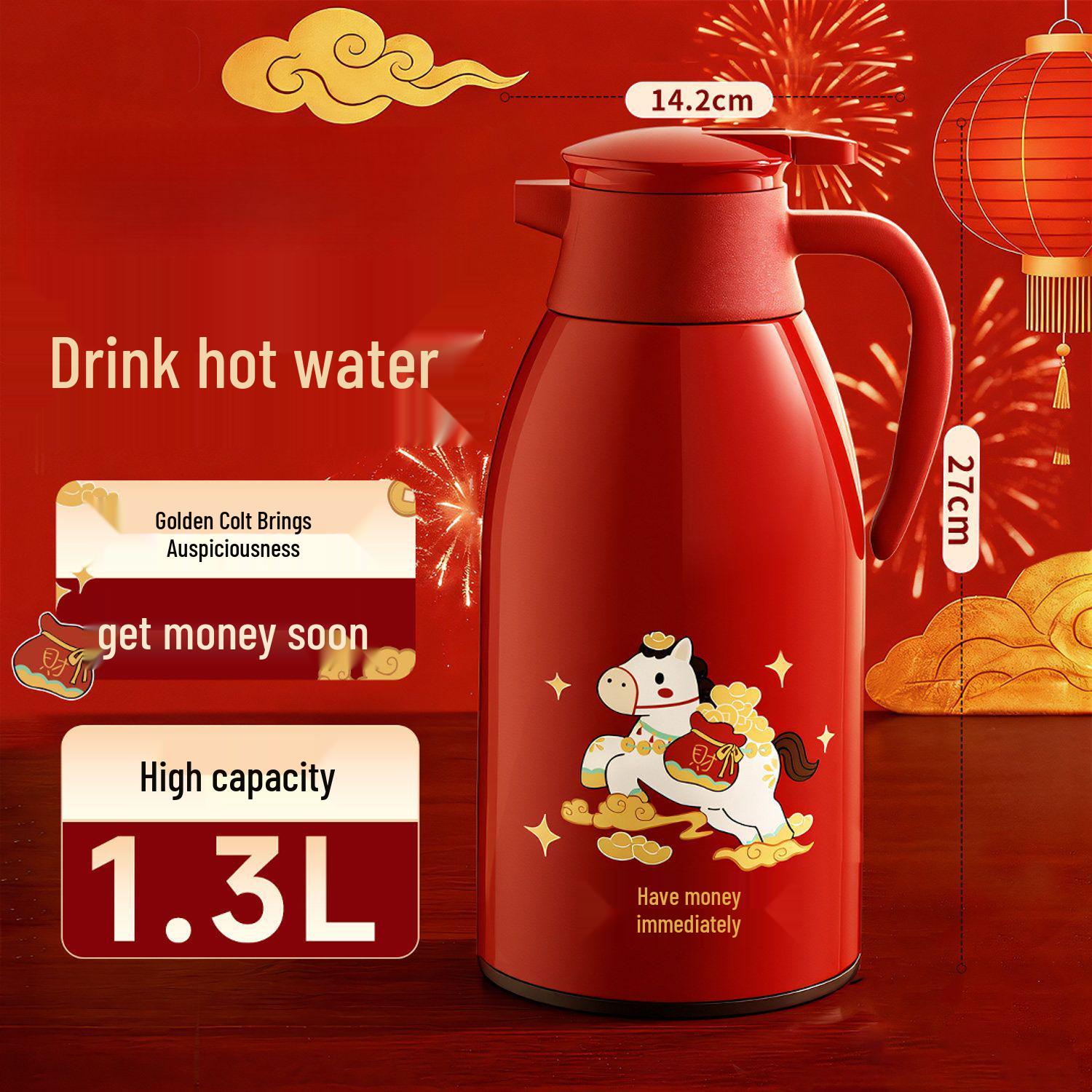 

2026 New Model Thermos Flask: Large Capacity Insulated Warm Kettle and Hot Water Bottle.