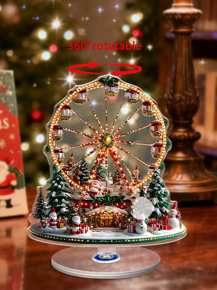 2D flat acrylic Christmas Ferris wheel decoration ornament base rotatable ornament handicraft ornament gift