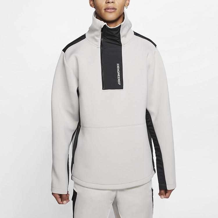Jordan 23 Engineered High-Neck Knit Half-Zip Sweater Men Tops Grey BQ5738-210