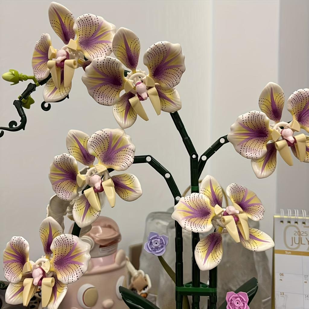 Adult Orchid Construction Block Set, Plant Series Suitable For Household And Office Decoration, Christmas Gifts, Valentine'S Day Gifts, Mother'S Day