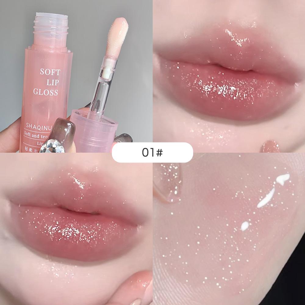 SHAQINUO Moisturizing Lip Gloss, Lightweight Lip Oil Plump Lips Mirror Clear Lipstick