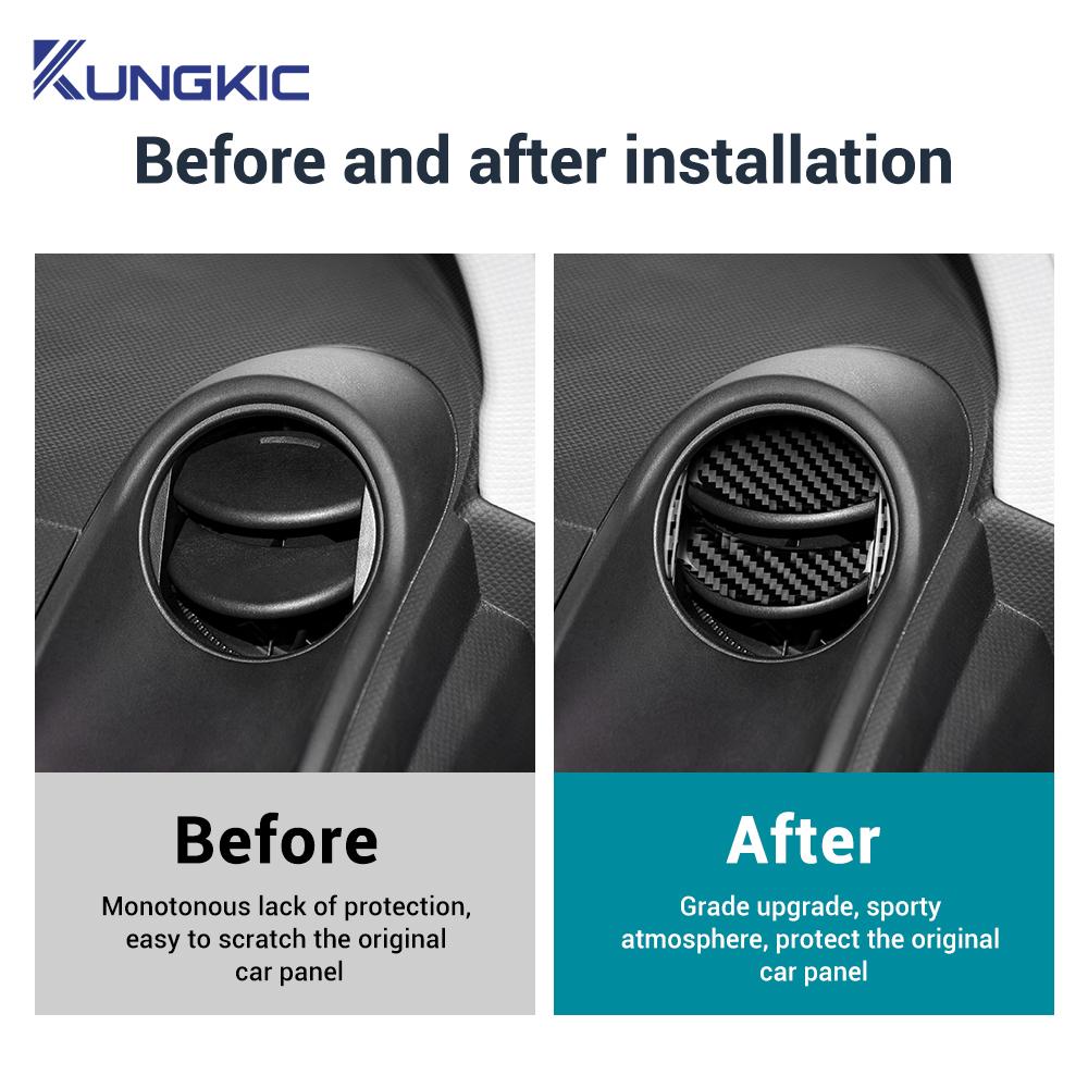 For Toyota Yaris 2006 2007 2008 2009 2010 2011 Real Soft Carbon Fiber Sticker LHD RHD Car lnstrument Panel Air Vent Trim