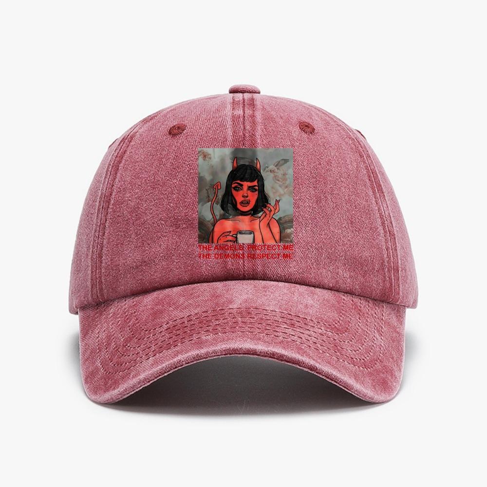 Devil And angel Stripes Washed denim Baseball Cap Fashion Distressed Retro Outdoor Adult Hunting hat