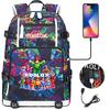 Gaming Print Backpack Large Capacity Travel Bag with USB Charging Port for Middle High School Students Boys Girls Teens
