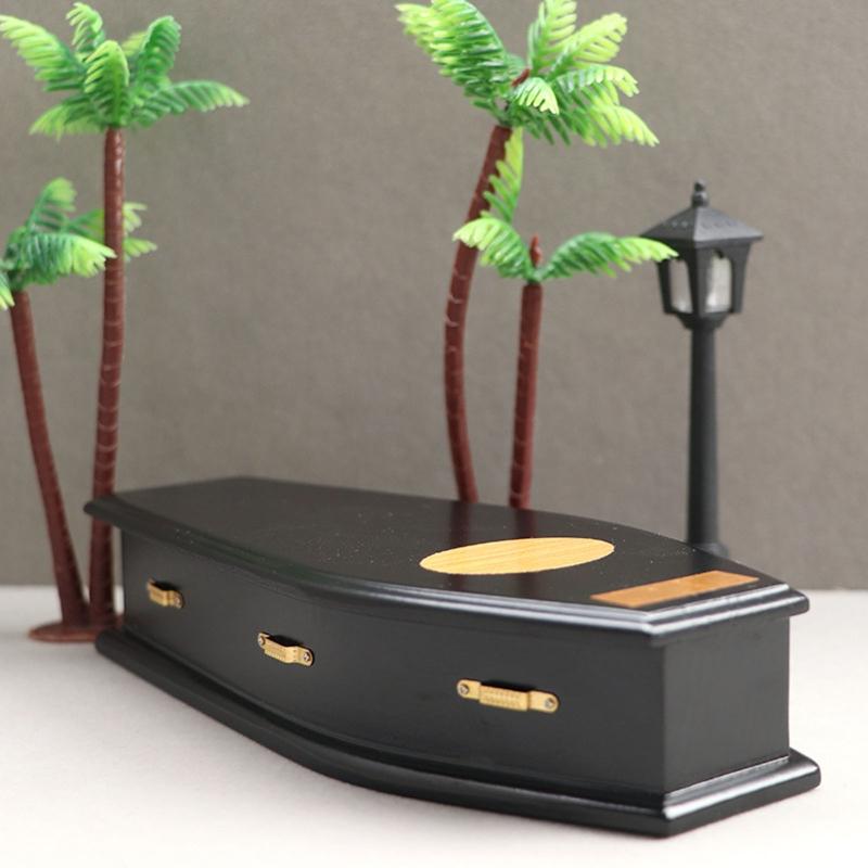 Miniature Coffin Wood Realistic Coffin for Girls 1/12 for Doll House Decor Micro Scene Furniture 1/6 Baby for Doll Accs