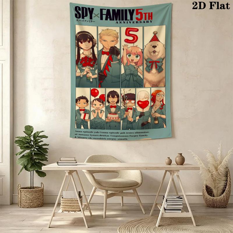 Spy X Family Movie Tapestry Fashion Print Background Cloth Work Of Art Home Decor Christmas Gift