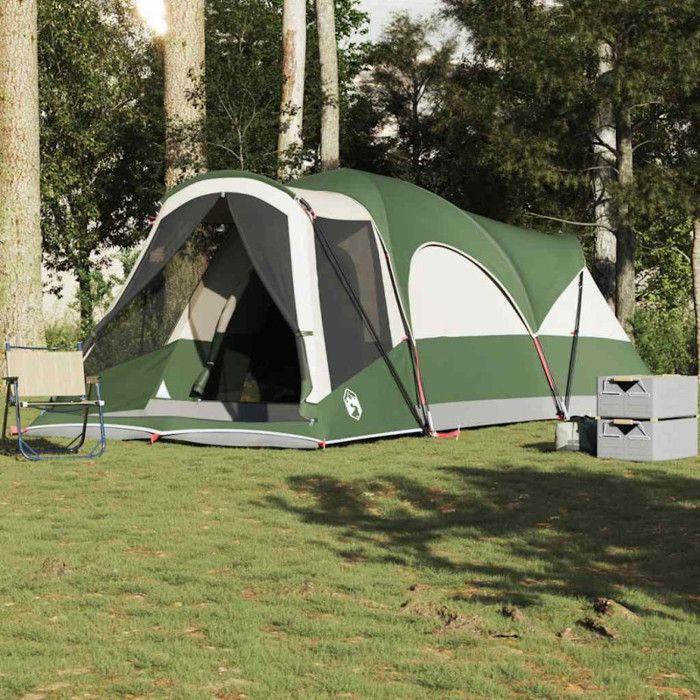 Tente familiale tunnel 8 personnes vert imperméable