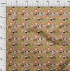 oneOone Cotton Flex Brown Fabric Kids Animal Quilting Supplies Print Sewing Fabric by The Yard 40 Inch