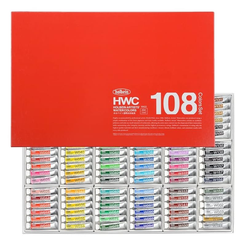

holbein transparent watercolor paint W422 5ml 108 colors full color set 3422