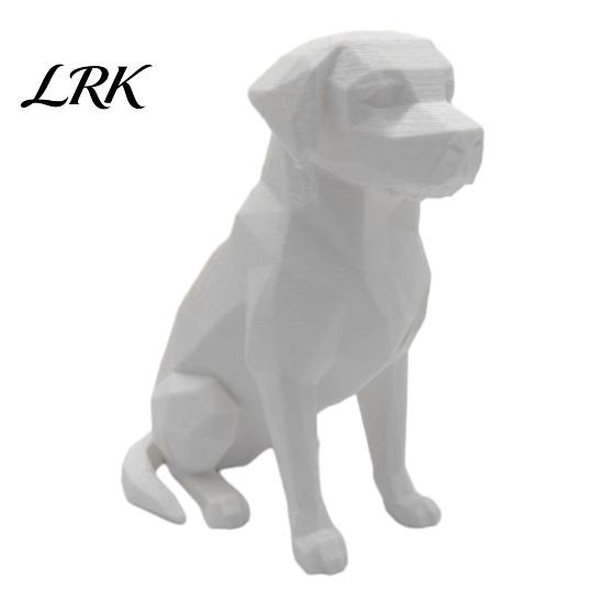 Декор для комнаты собаки 3D-печатная геометрическая фигурка лабрадора, современная сидящая статуэтка, коллекционная статуэтка, скульптура питомца для дома, офиса, центральной консоли автомобиля белый
