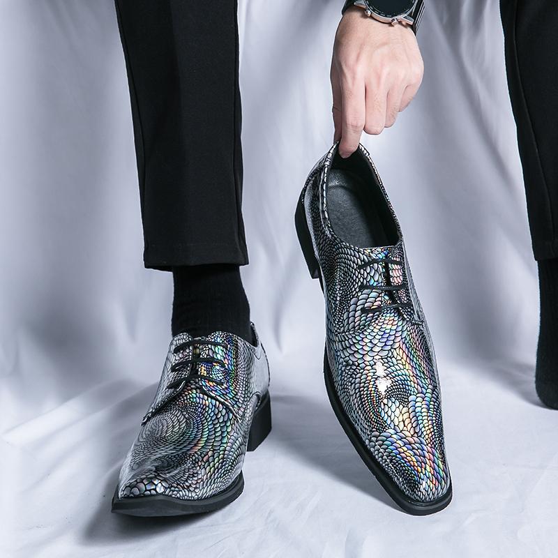 Large Size Men's Shoes Casual Leather Shoes Men's Fashion Pointed Small Leather Shoes Trendy Fashion Casual Shoes Groom Shoes