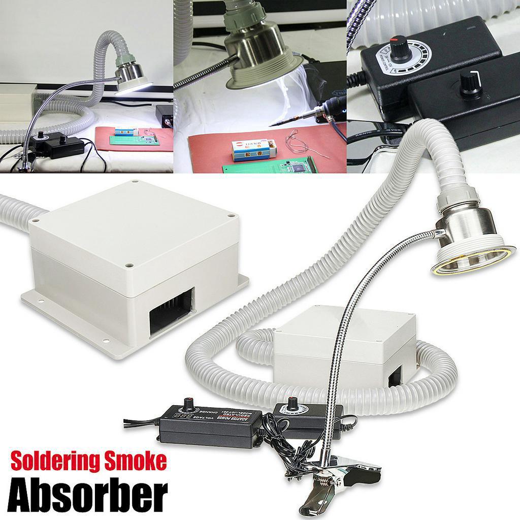 2-In-1 Soldering Absorber Remover Fume Extractor Air Fan Adjustable Speed 16×16×9 cm
