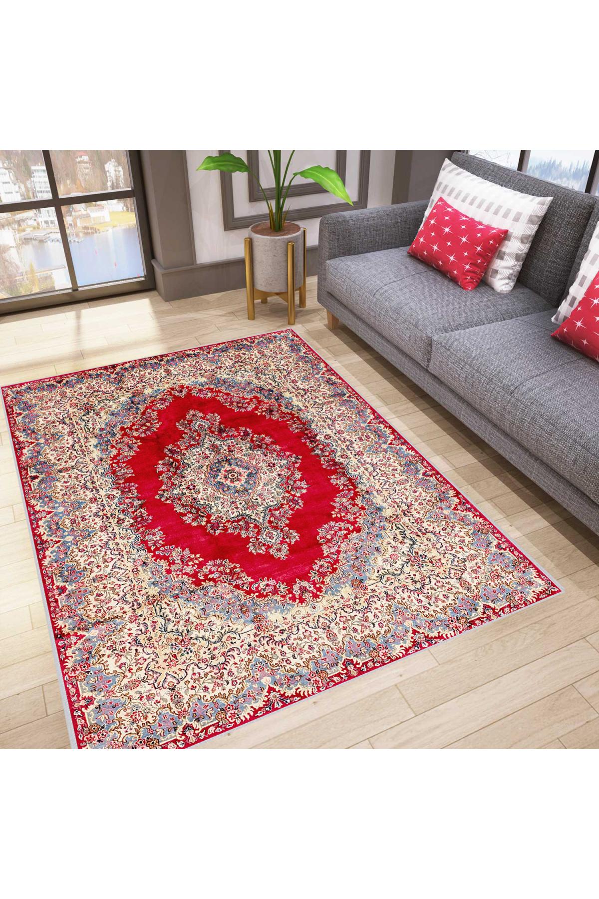 

Моющийся ковер с принтом Rovigo Home RVG0782 50x80 красный