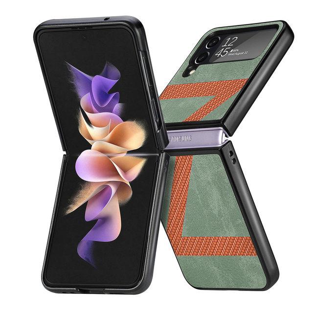 

Чехол из углеродного волокна для Samsung Galaxy Z Flip 4, тонкий легкий противоударный чехол из настоящего углеродного волокна с матовым геометрическим рисунком Z типа, арамидный тонкий легкий противоударный чехол For Galaxy Z Flip 4 зелёный