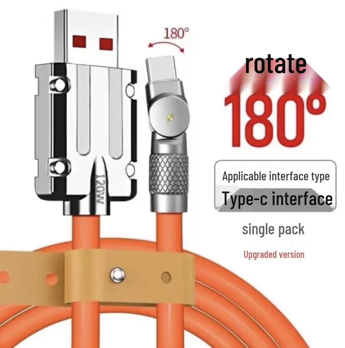 

Elbow 180° Rotating Mobile Data Cable for Huawei/Apple/Android - 6A Fast Charging 180° Rotating Huawei