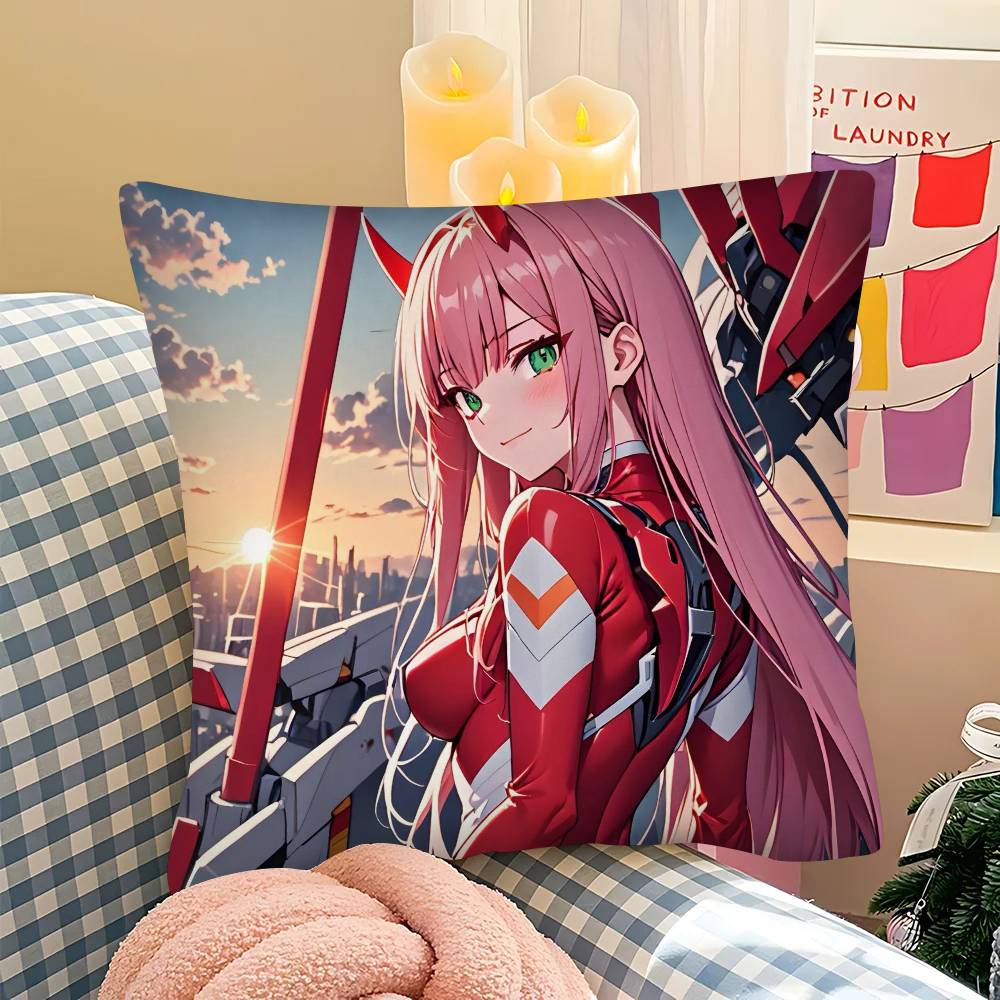 1Pc D-Darling In The Franxx Zero Zero Two Pillow Case Fashion Square Pillowcase Bedroom Sofa Room Ins Decoration Leisure