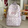 Cute Bow Print Backpack for Women Lightweight Casual Daypack Travel School Bag with Multi Pockets