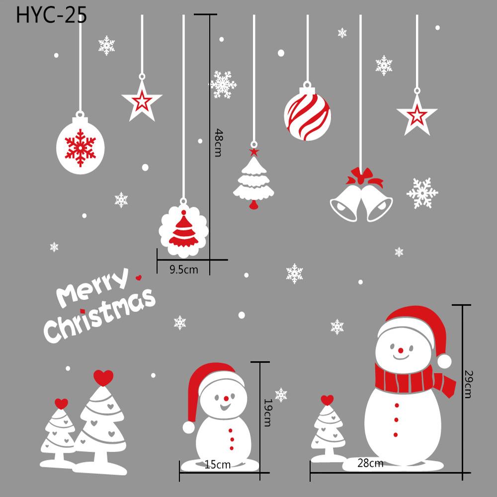 Christmas Window Sticker Xmas Glass Window Decor Snowman Snowflake Electrostatic Wall Sticker New Year Birthday Party Decoration